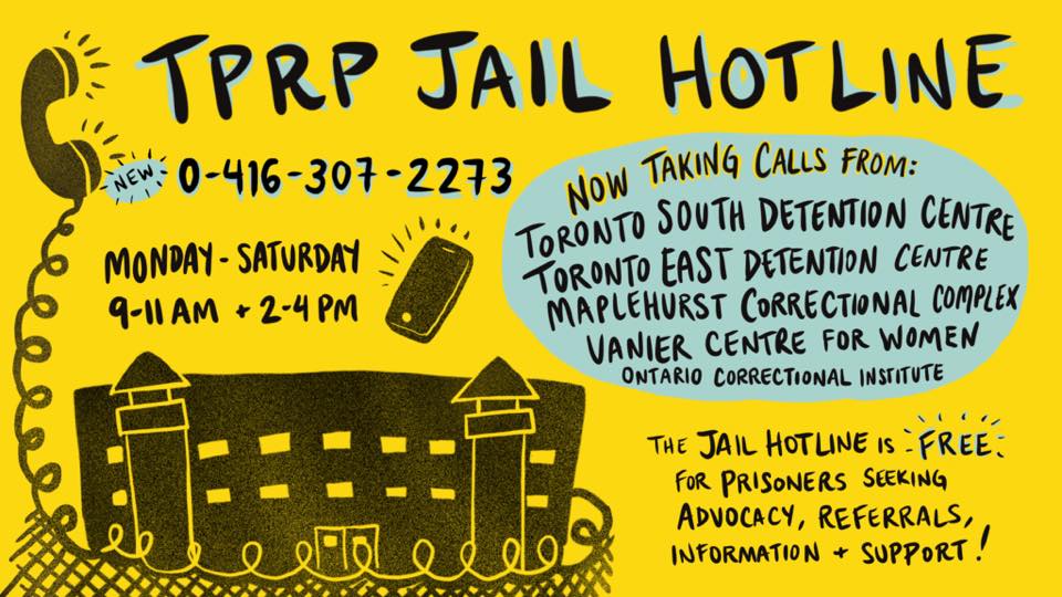 ☎️ JAIL HOTLINE UPDATE... - Toronto Prisoners' Rights Project | Facebook