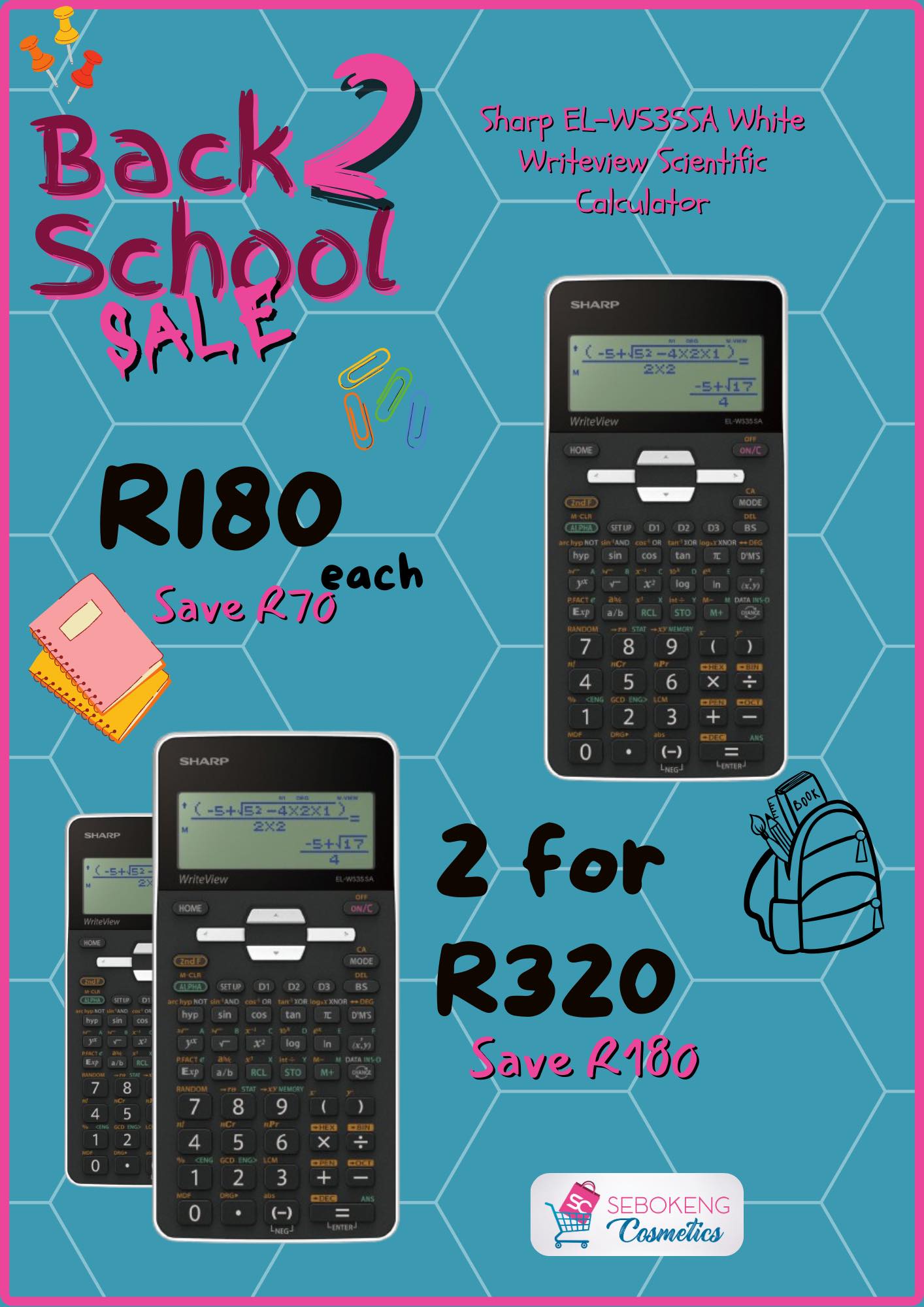 Sebokeng - It’s #backtoschool time 📚. Get a Sharp Scientific Calculator ...