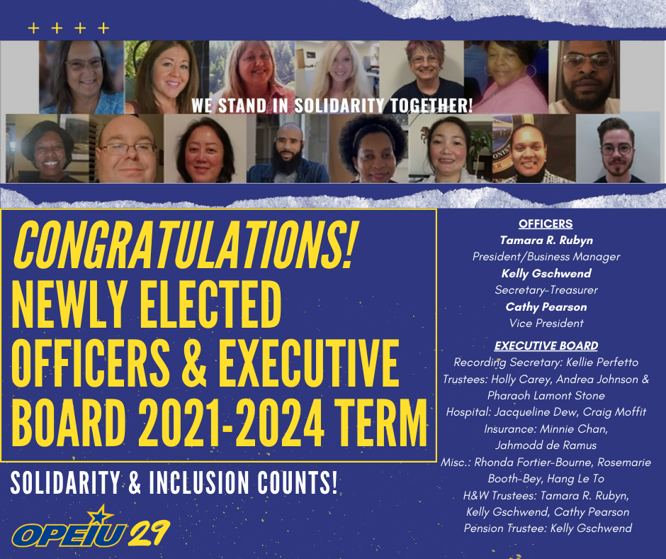 OPEIU Local 29 - Congratulations to the newly elected and... | Facebook