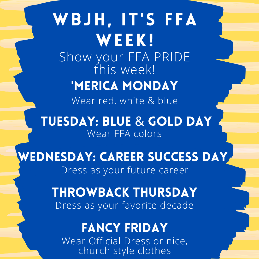 Here is the FFA Week Dress Up... - Columbia-Brazoria FFA | Facebook