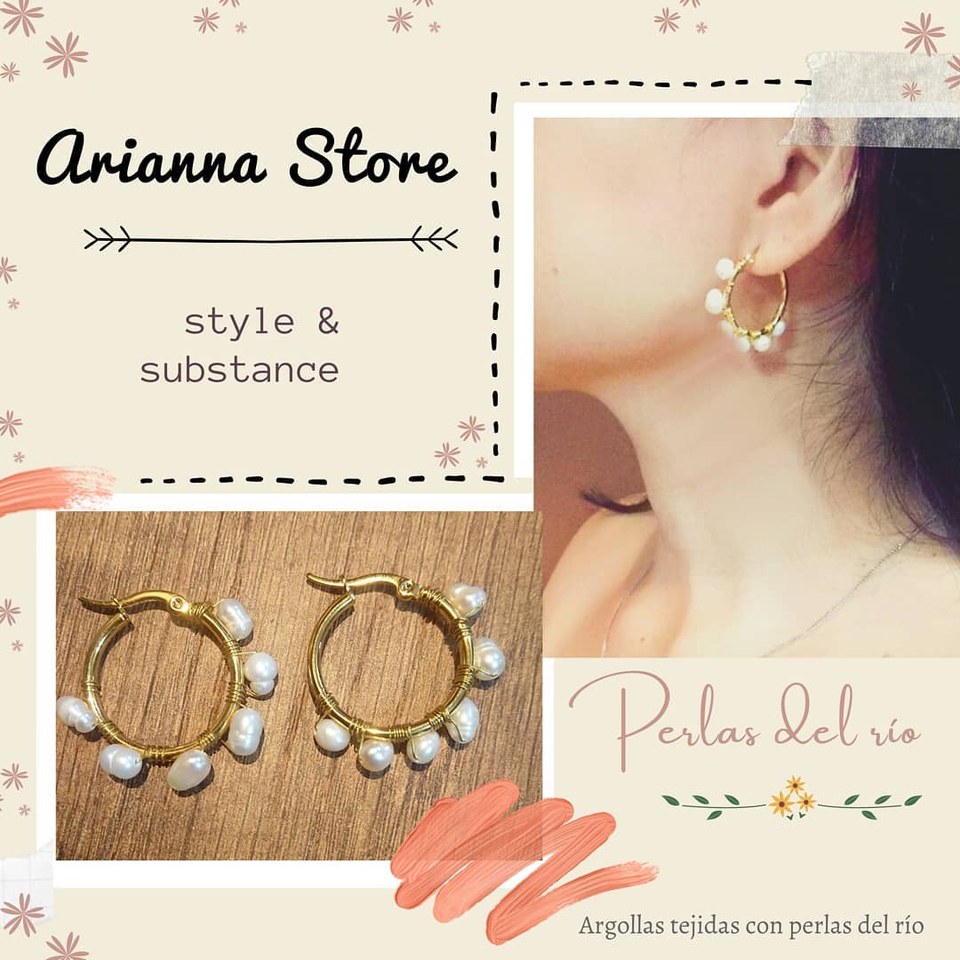 Arianna Store - . PERLAS DEL RÍO 🌿 . . Preciosas argollas de acero ...