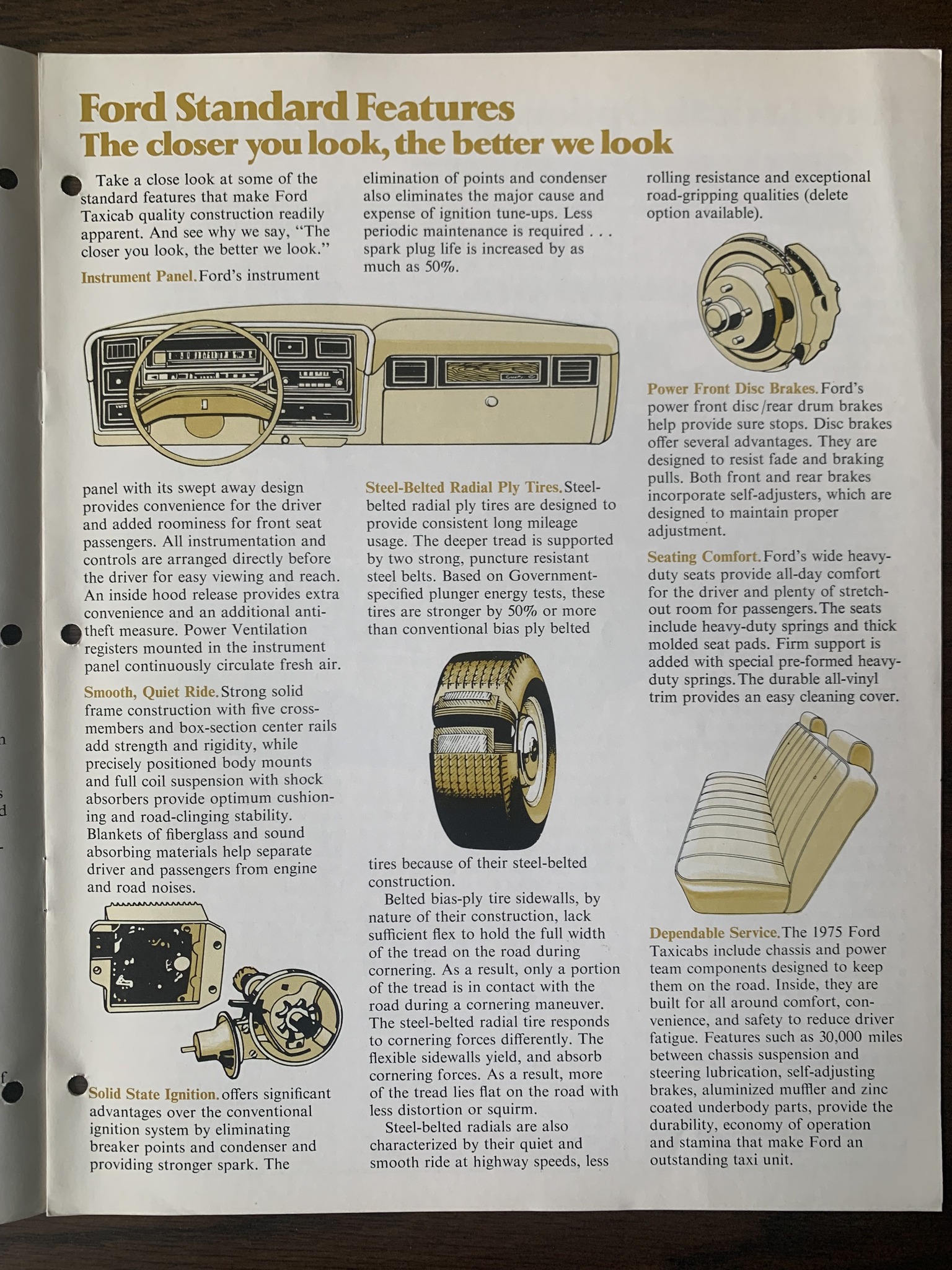 Brochure Vintage Ford Custom Taxicabs 1969 - 6 Pages - USA - Assez Bon état - Objet Collection
