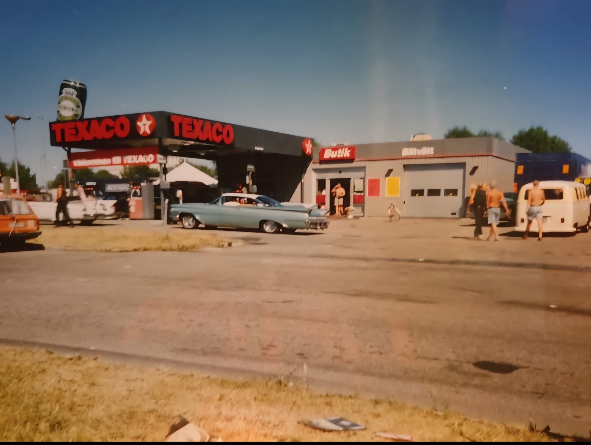 Bensinstationer | Västerås Power Meet ca 1993, Texaco/Målet matställe ...