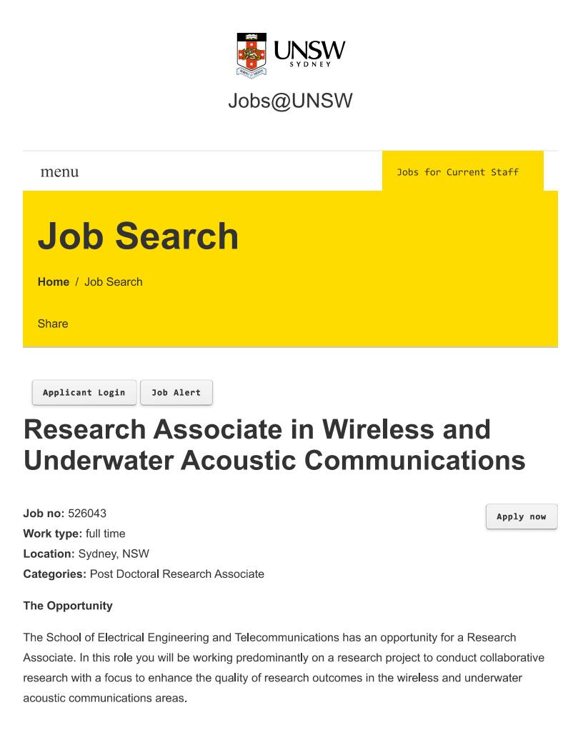 Research Associate in Wireless... - Career Journal + বাংলা