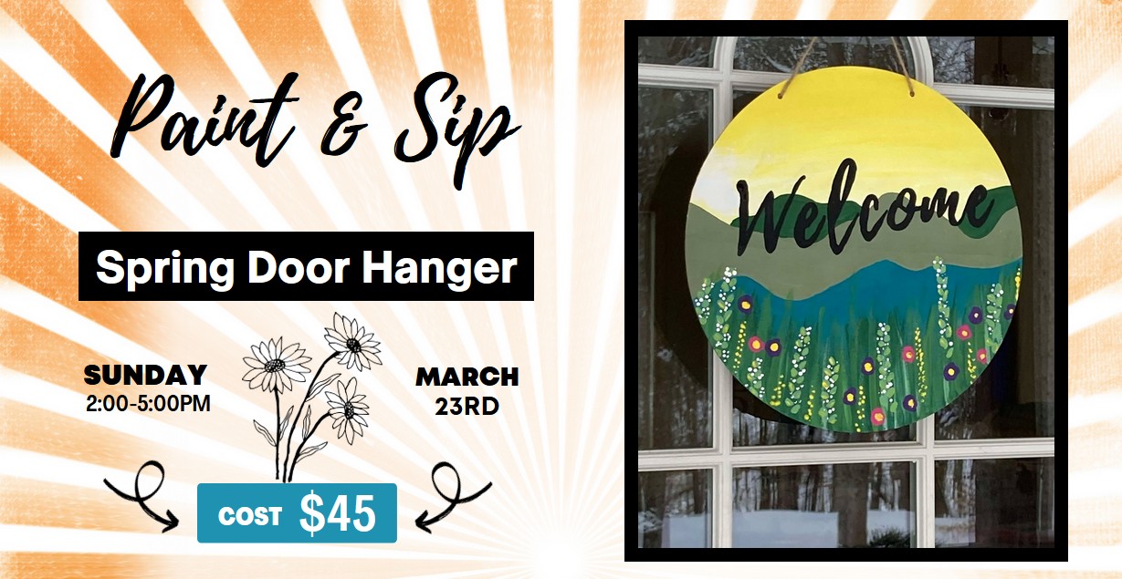 Spring Door Hanger - Paint & Sip