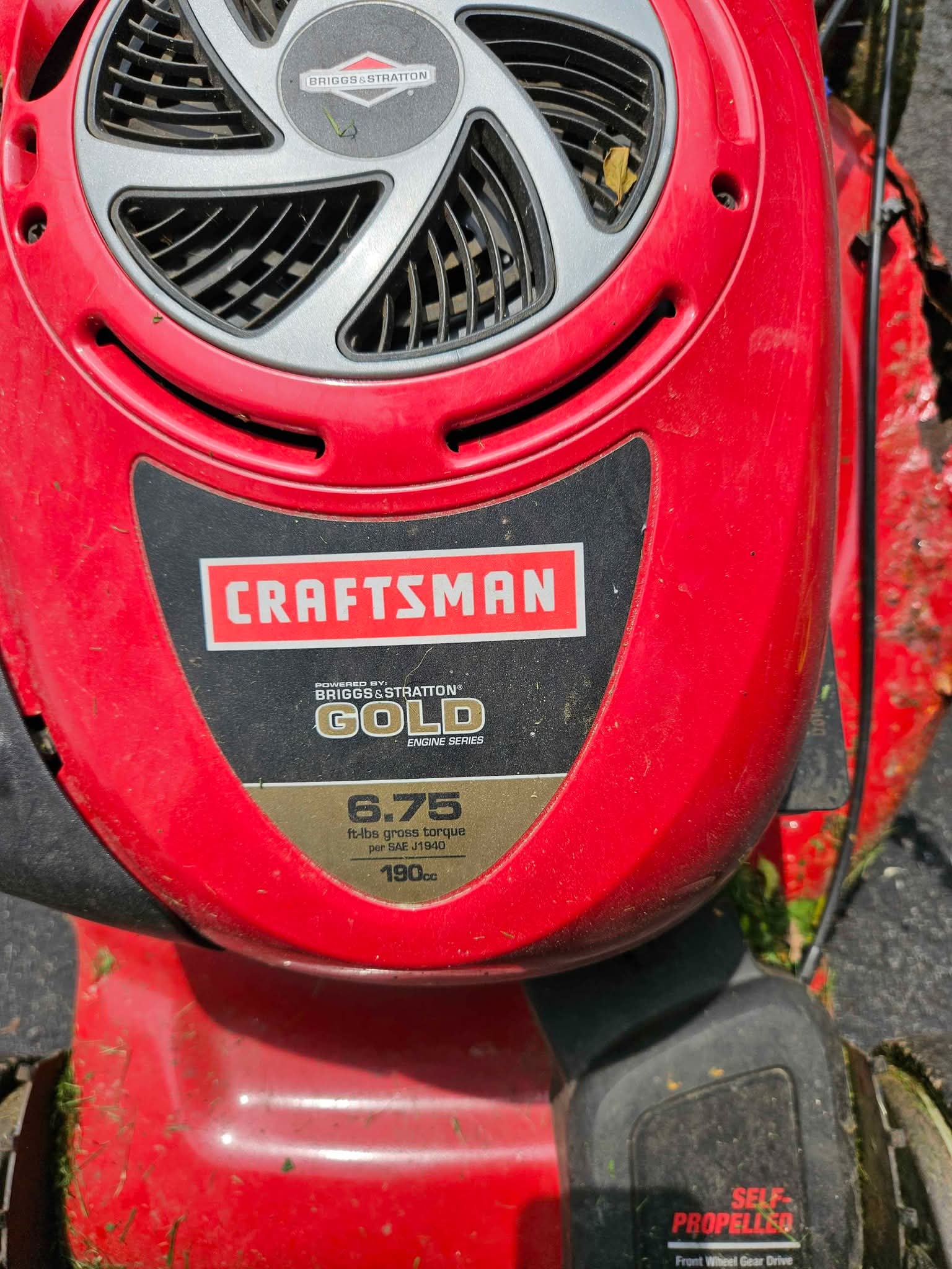 Craftsman Gold 190cc Briggs & Stratton Self-Propelled Lawn Mower - FOR ...