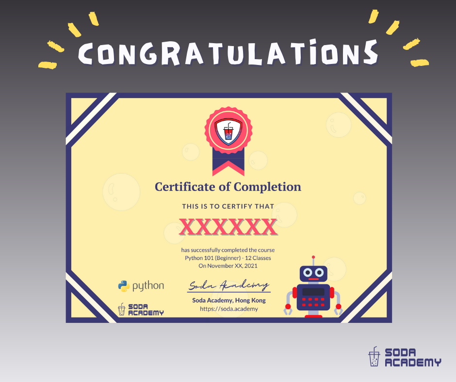 Soda Academy - 🤩恭喜所有完成Python 101課程的同學們！...