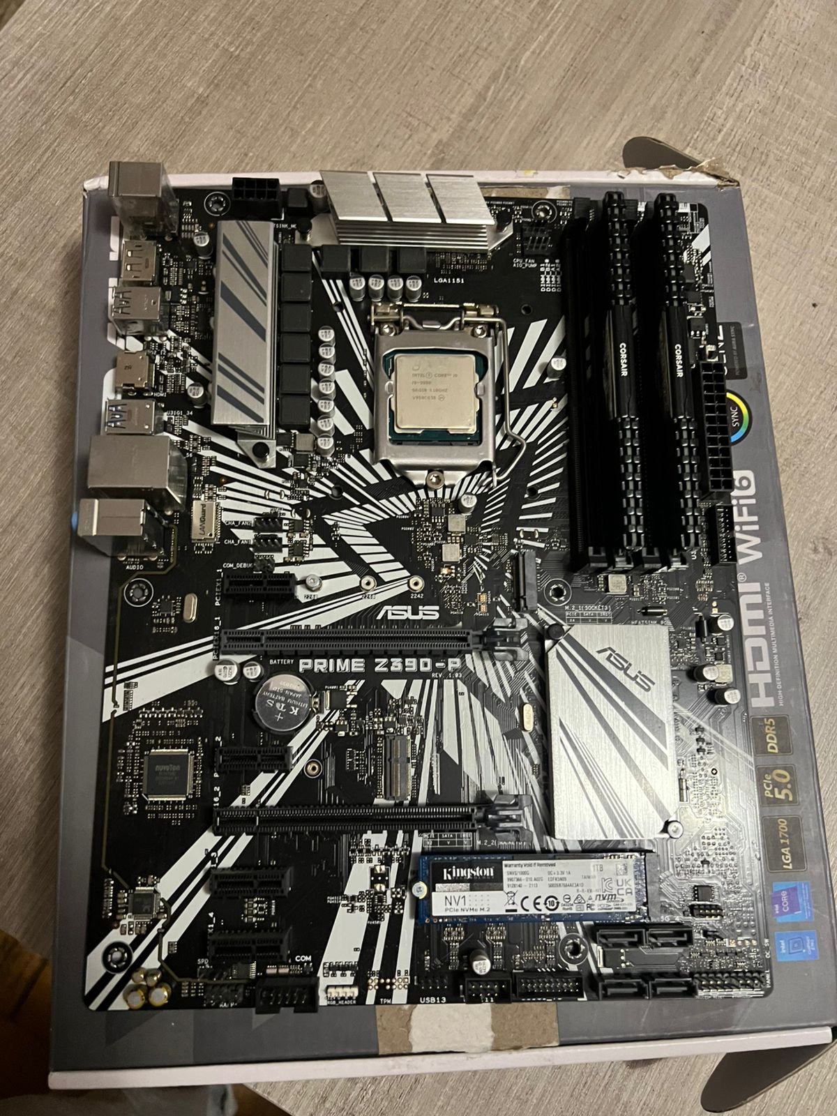 CPU : i9-9900 3.1GHz(base) Motherboard : ASUS Prime Z390-P RAM 