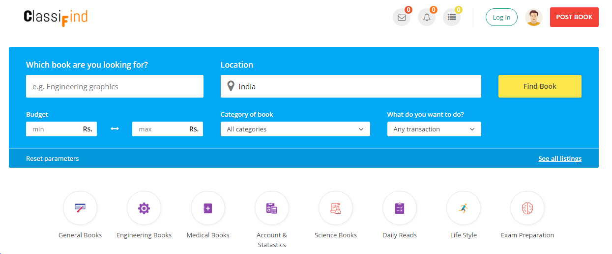 ClassiFind: Books Online marketplace | Mumbai