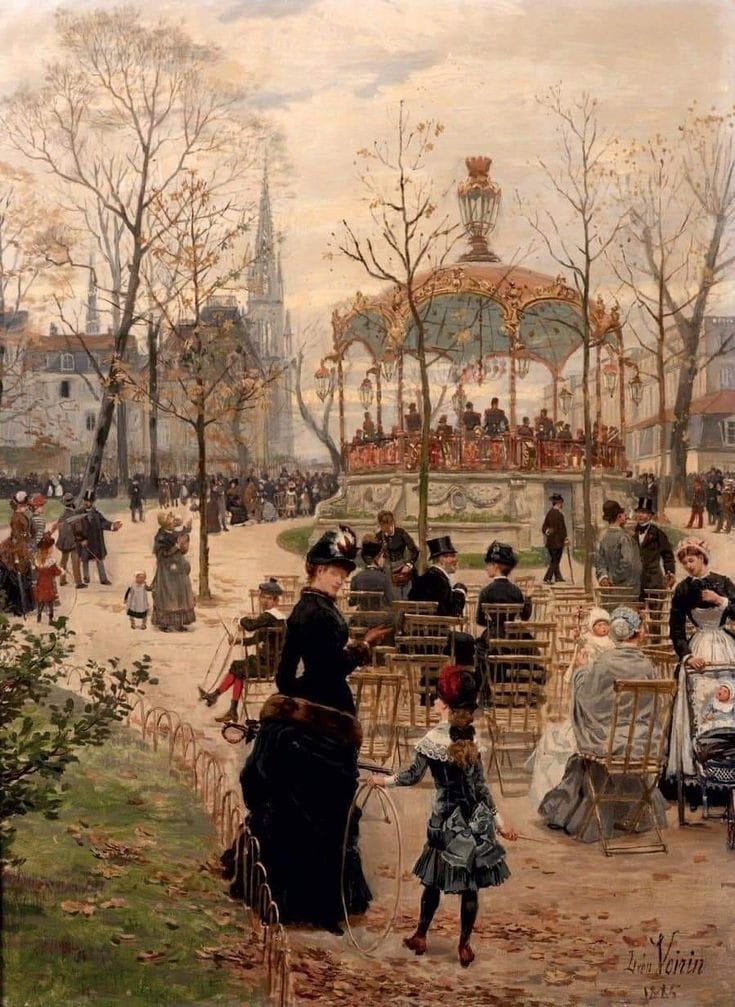 Leon Joseph Voorin. Nancy's Nursery Park in the Fall (1885)