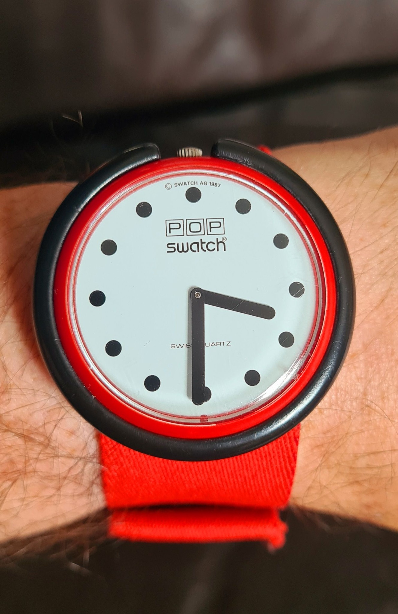 1987 Fire Signal Pop Swatch watch still keeps great time