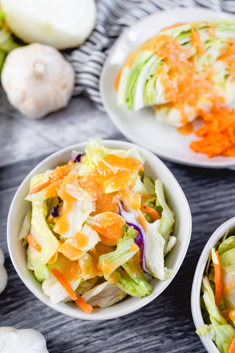 Japanese Hibachi Ginger Dressing. If you know, you know. It's delicious. Make some for yourself and share with your family. https://www.devourdinner. com/ginger-salad-dressing