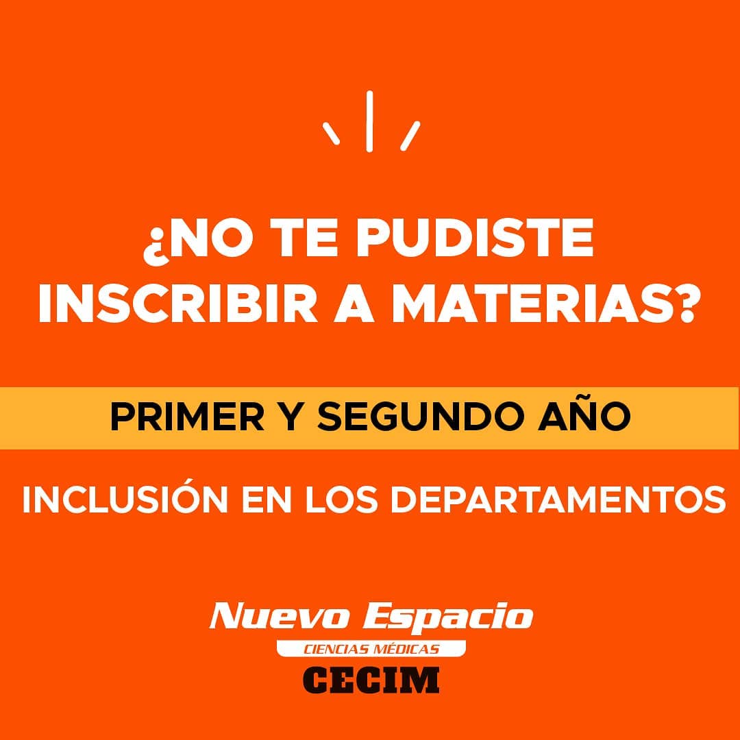 >> INCLUSIONES A MATERIAS... - Nuevo Espacio Ciencias Medicas