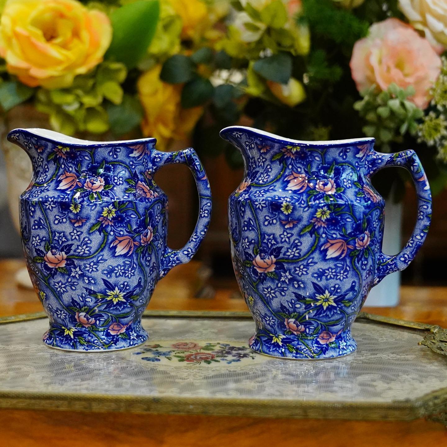 Antico - Ringtons Tea Blue Chintz Jug ⭐️มี 2 ใบ ขนาด