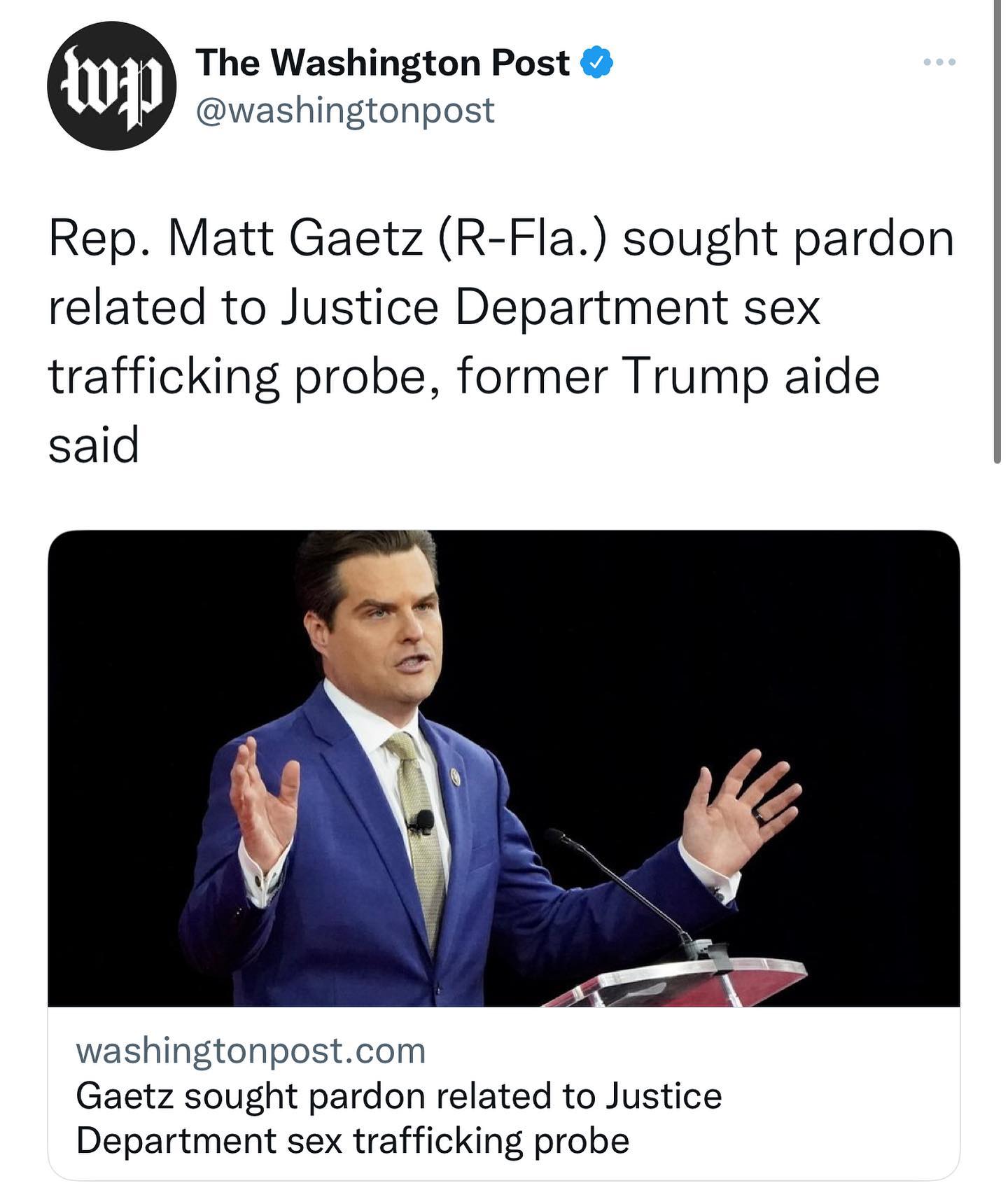 MeidasTouch - BREAKING NEWS: Republican Congressman Matt Gaetz sought a ...