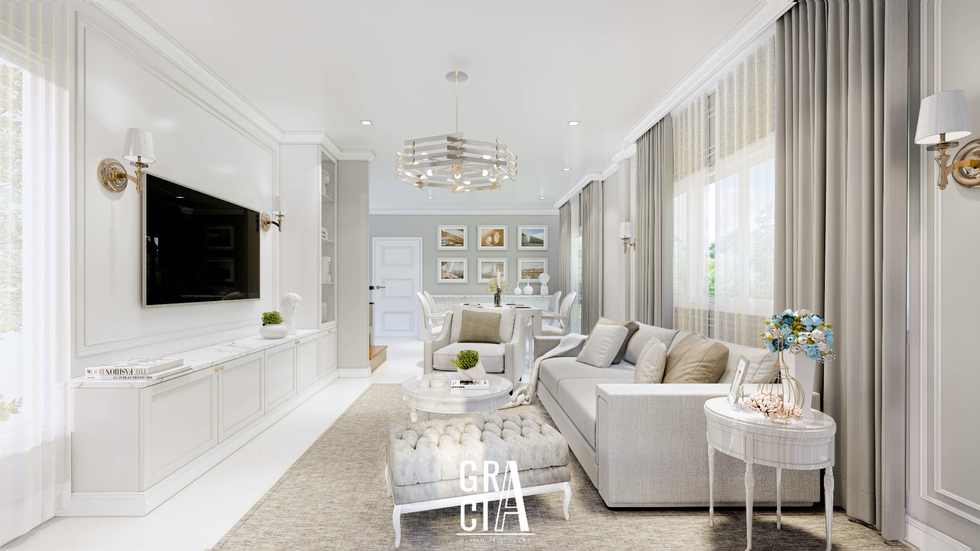 ห้องนั่งเล่น &... - Gracia Interior Studio ออกแบบตกแต่งภายใน