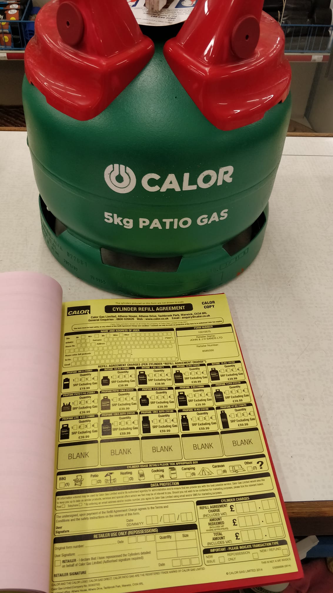 John u0026 J H Sands The Ironmongers - Good news everyone! Calor have *finally*  allowed us to start putting out 5kg Patio Gas WITHOUT an empty cylinder.  ----------------------------------------------------- New starts will need