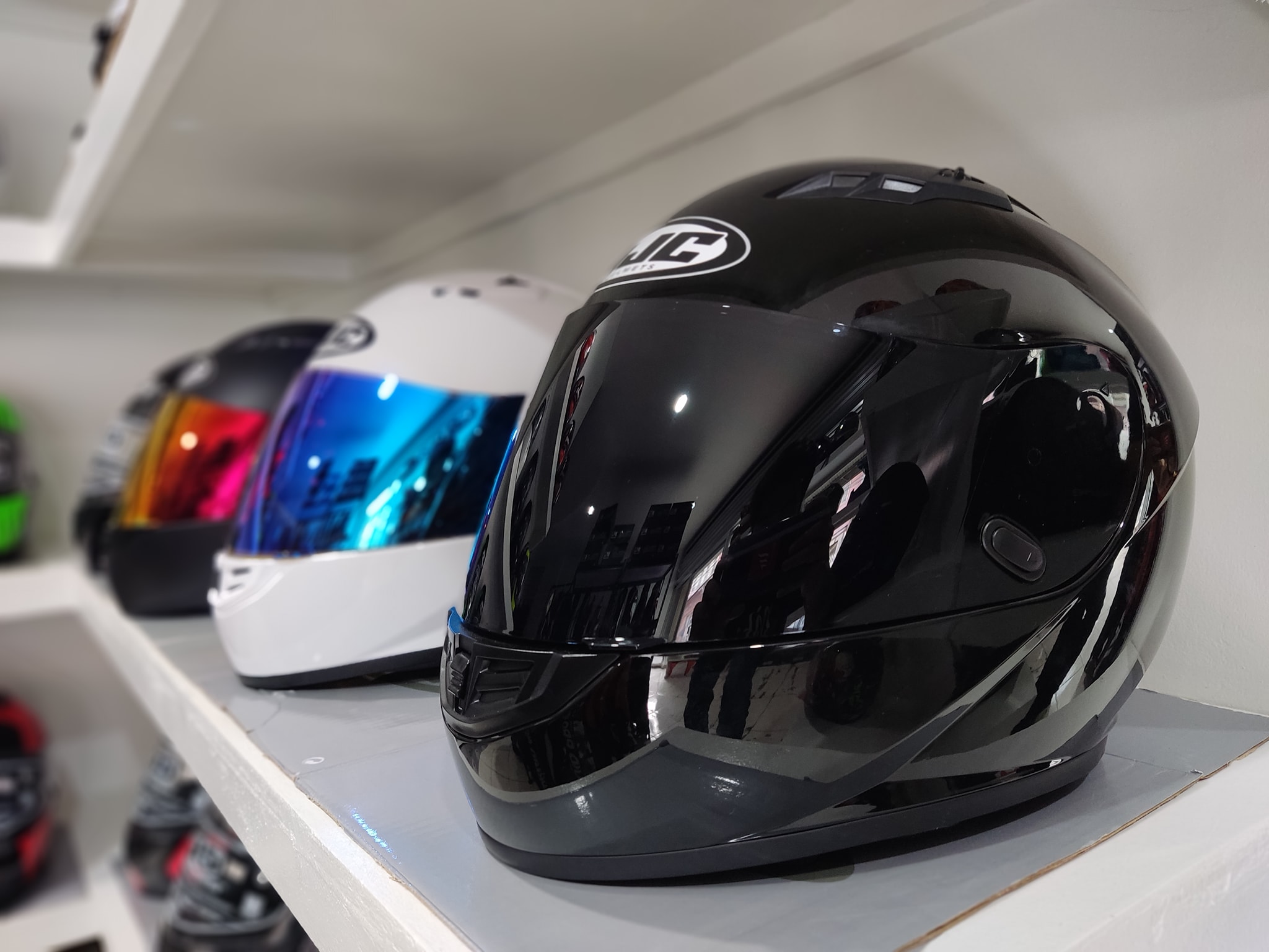 3/4 motorcycle helmets Classic The liner and cheek Color:Black/White/Blue LS2 Strobe/Ff386 Dual Shield Rewritten title