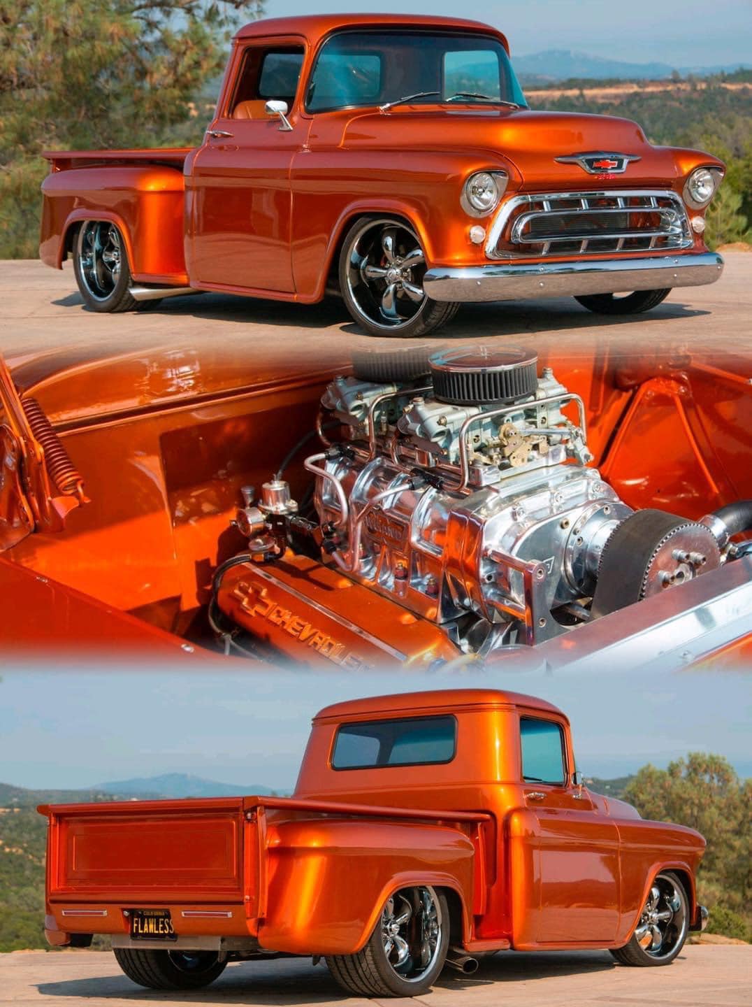 1957 Chevrolet Pickup powered by a 496ci engine topped with a 871