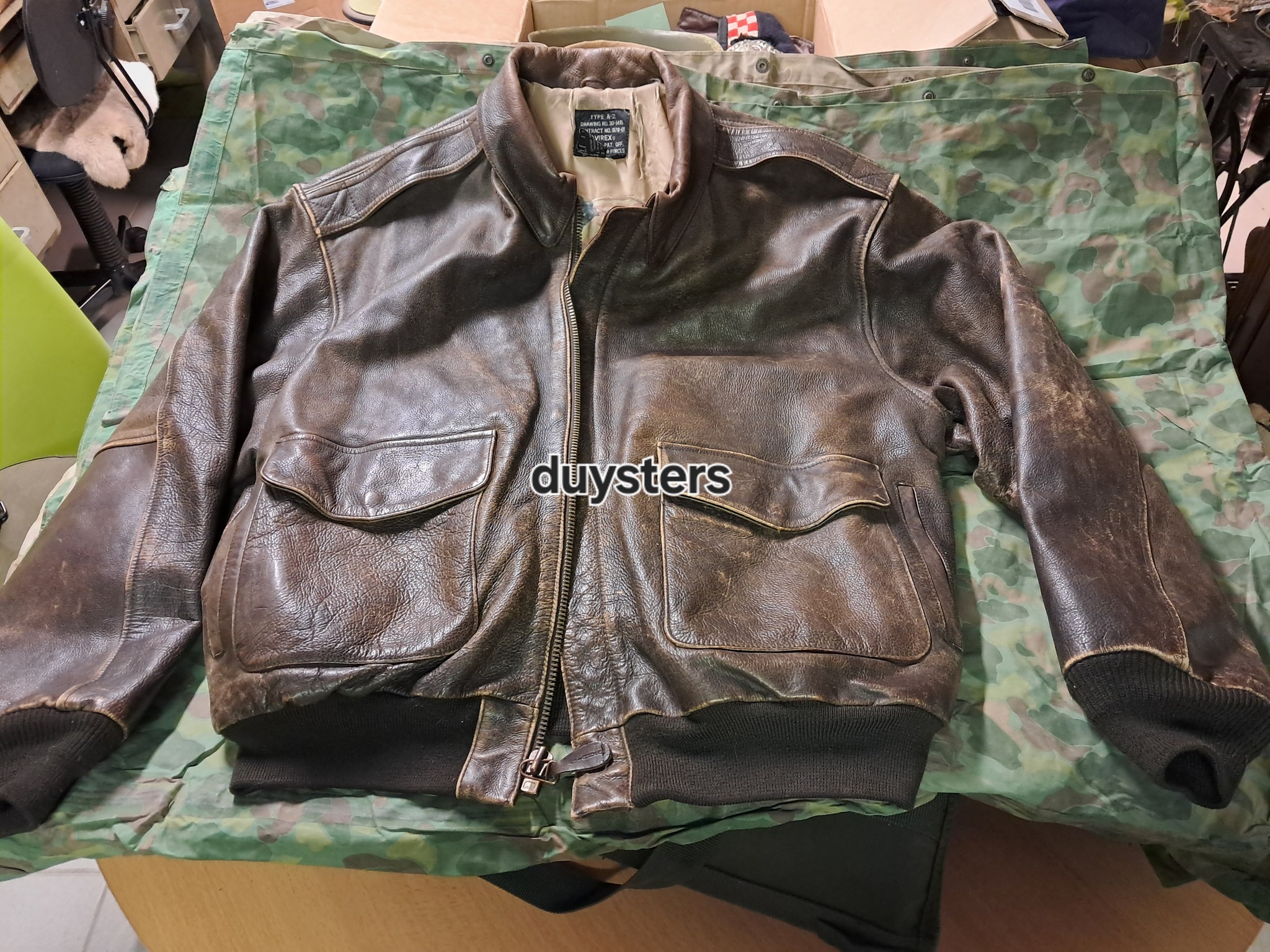 Avirex A-2 jacket with Air Apache jacket art for sale