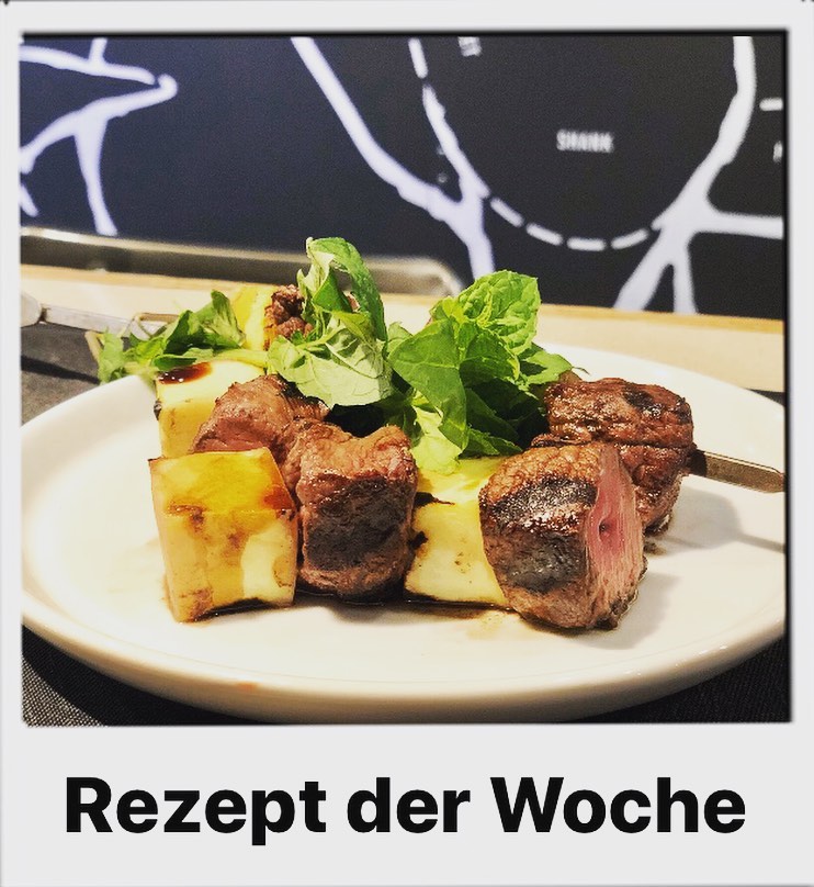 -Rezept der Woche- Rind-Mango-Spieße Zutaten: kleine Minzblätter eine ...