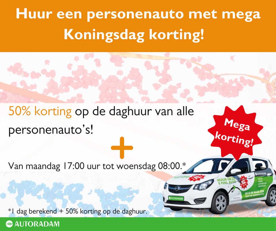 Autoradam - Mega Koningsdag korting op de daghuur van alle personenauto ...
