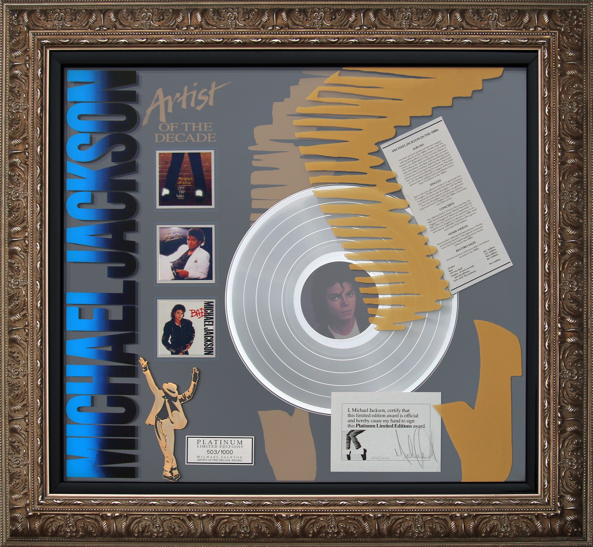 Michael Jackson 24kt gold-plated record collectible