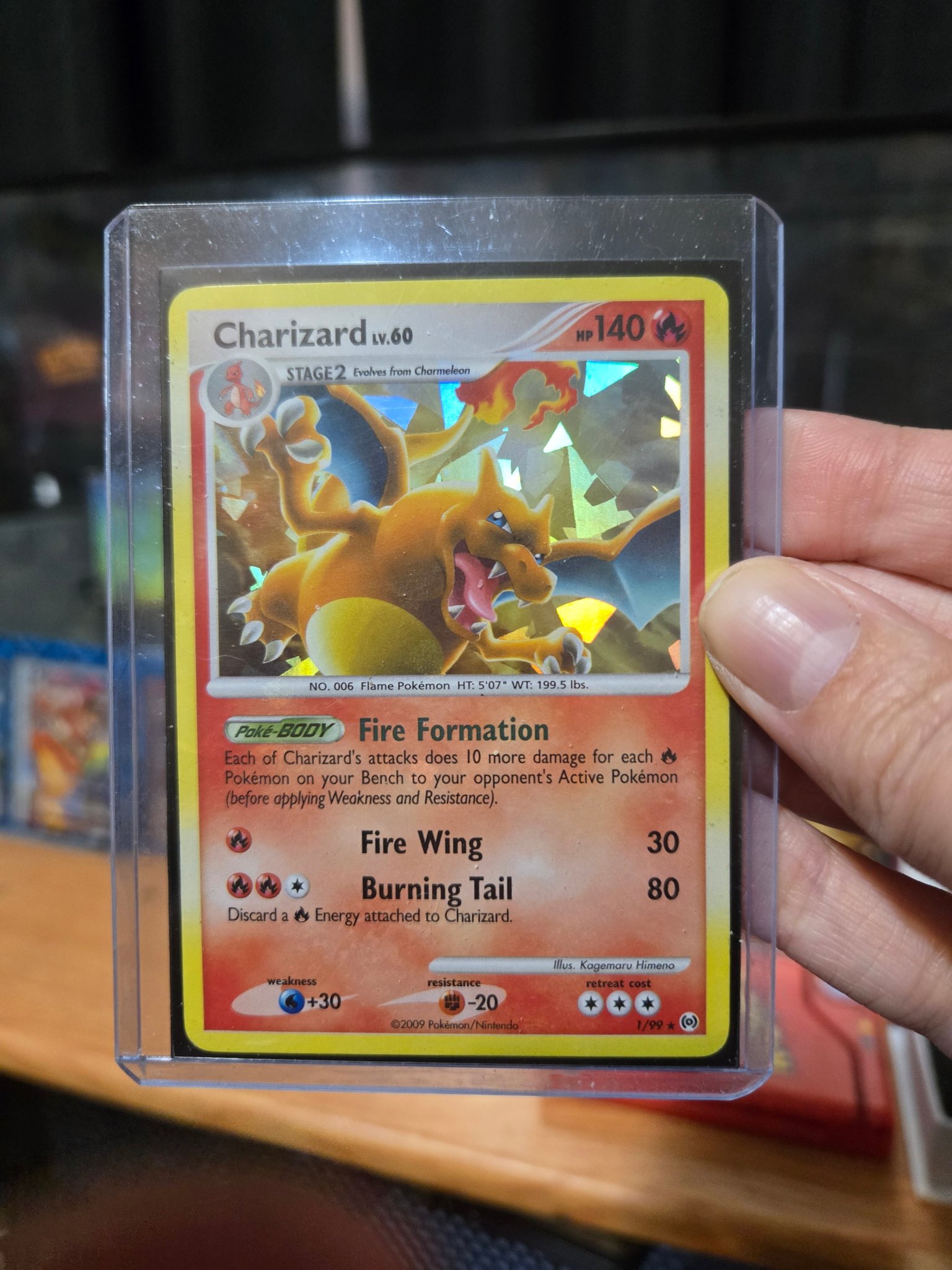 charizard lv 60 pokemon card V SWSH260 - Black Star Promo - Alternate Art Holo Fire Ability Fire Formation Each of Charizards attacks does 10 more damage for each Fire Pokmon on your Bench to your opponents Active Pokmon (before applying Weakness and Resistance) Charizard 2009 Platinum: Arceus #01/99