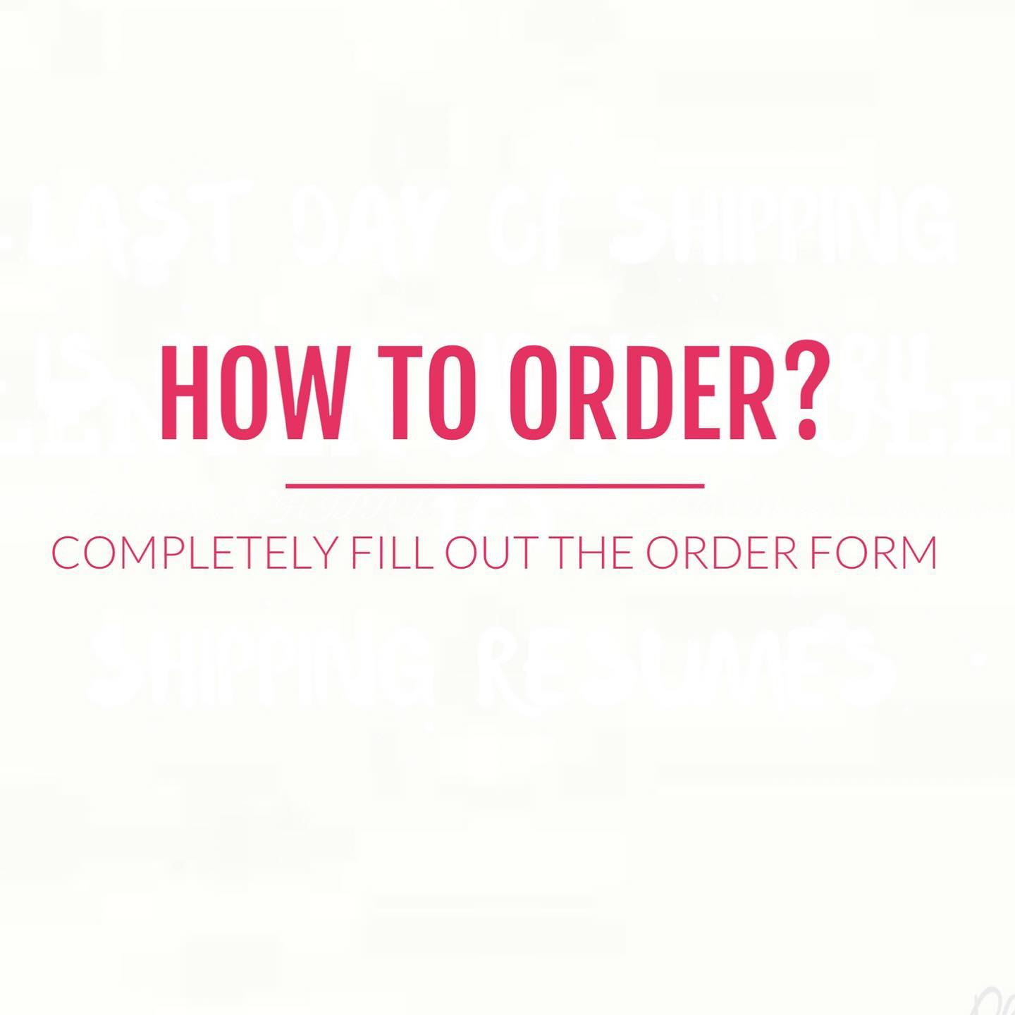 How to order? Incomplete order form... - The Sweet Life Ph | Facebook