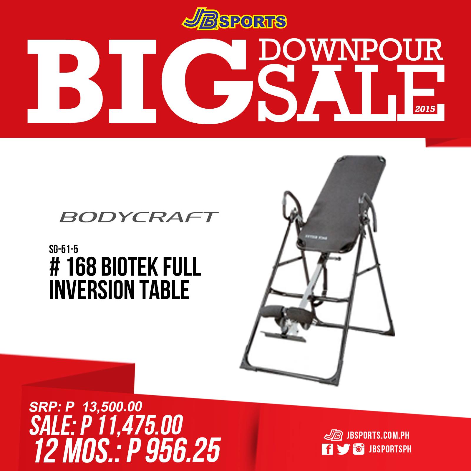 JB - Sale! Sale! Sale! Biotek Inversion Table from Bodycraft is now ...