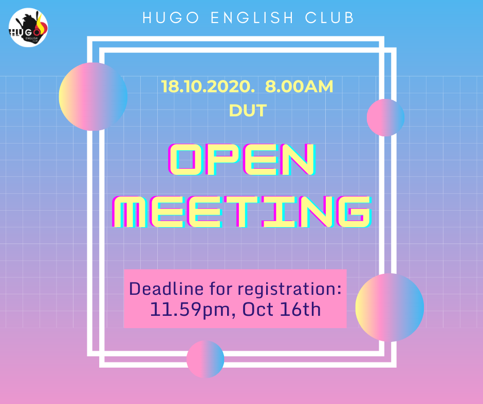🎉🎉🎉[OPEN... - Hugo English Club - CLB Tiếng Anh Bách Khoa | Facebook