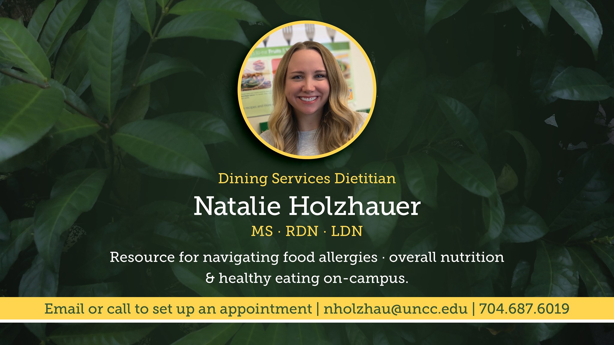 Meet Natalie Holzhauer, our... - UNC Charlotte Niner Diners