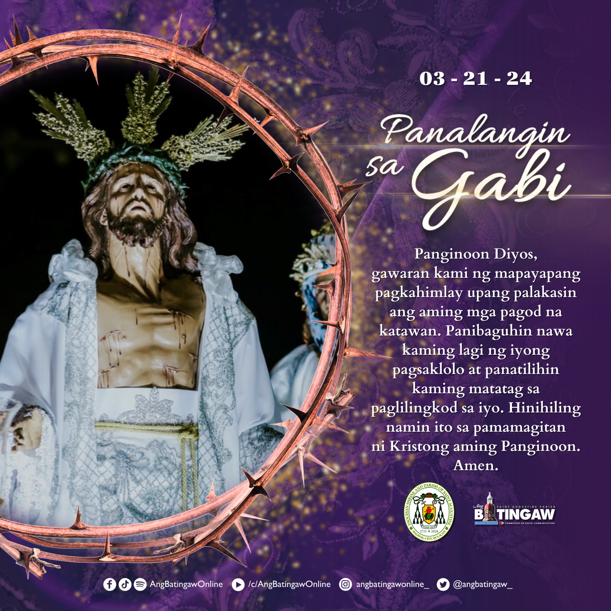 PA... - Ang Batingaw - Saint Augustine Parish Baliwag, Bulacan | Facebook