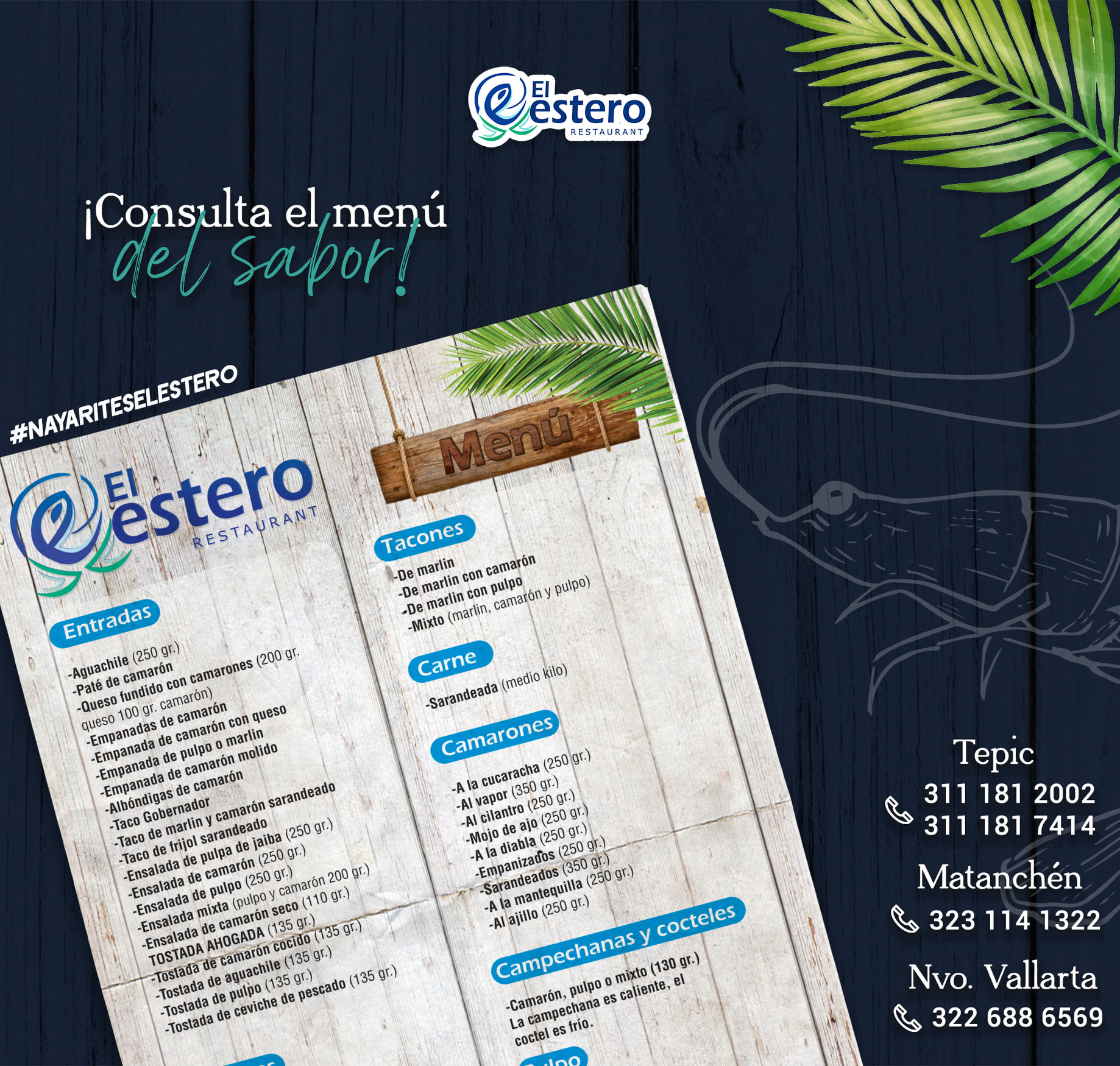 El Estero - Te compartimos el menú de cada restaurante.📃... | Facebook