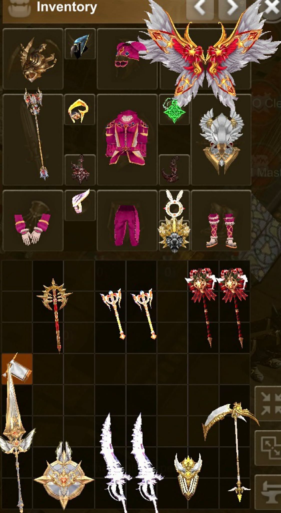 V>ALL ITEM=INBOX-PV-CHAT ME C>BOOTS BRILLIANT M C>PET STEEL 1.0 C