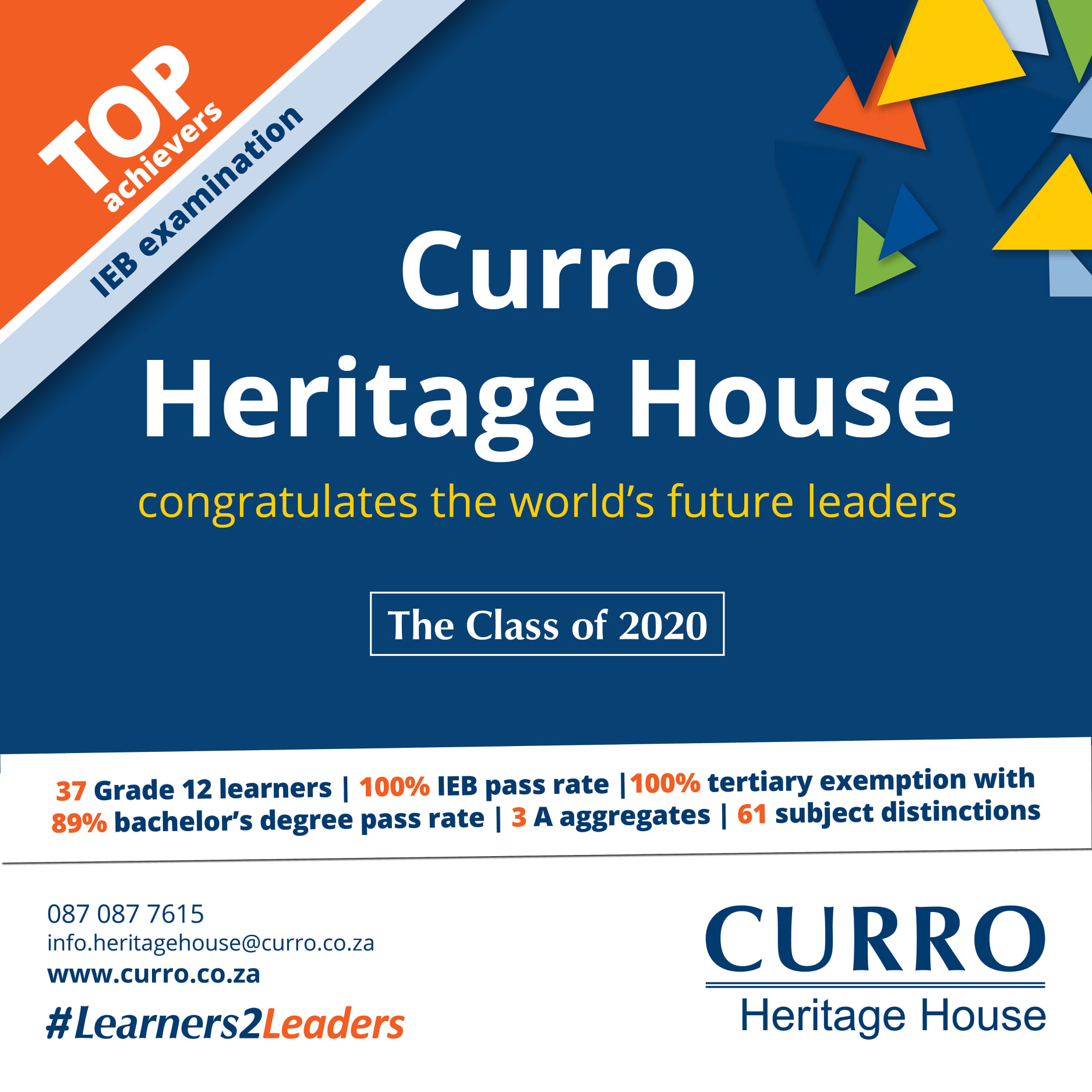 Congratulations to the class of... - Curro Heritage House | Facebook