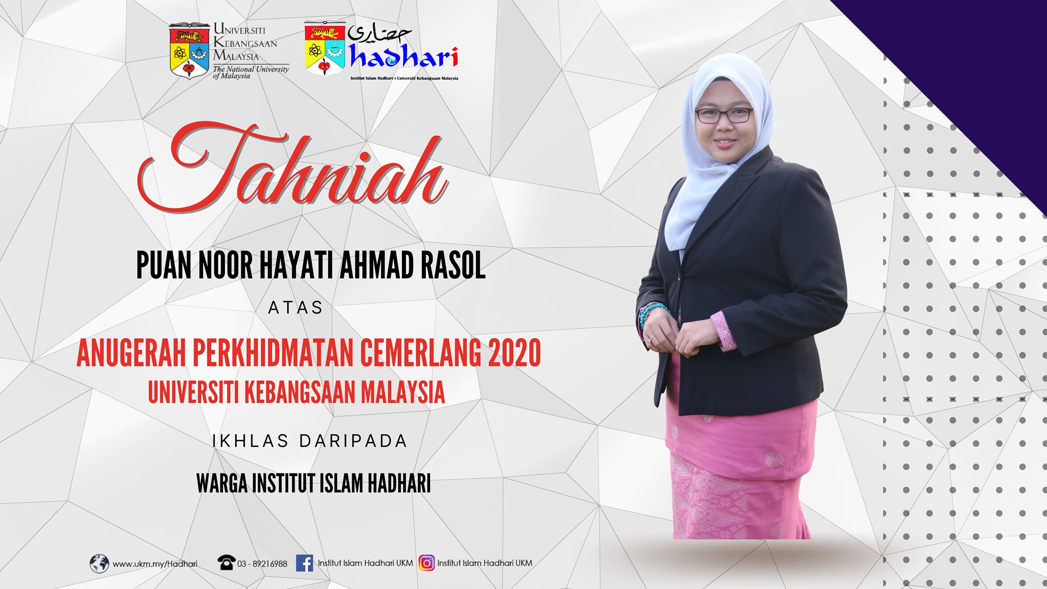 Institut Islam Hadhari, UKM - Tahniah diucapkan kepada Puan Noor Hayati ...