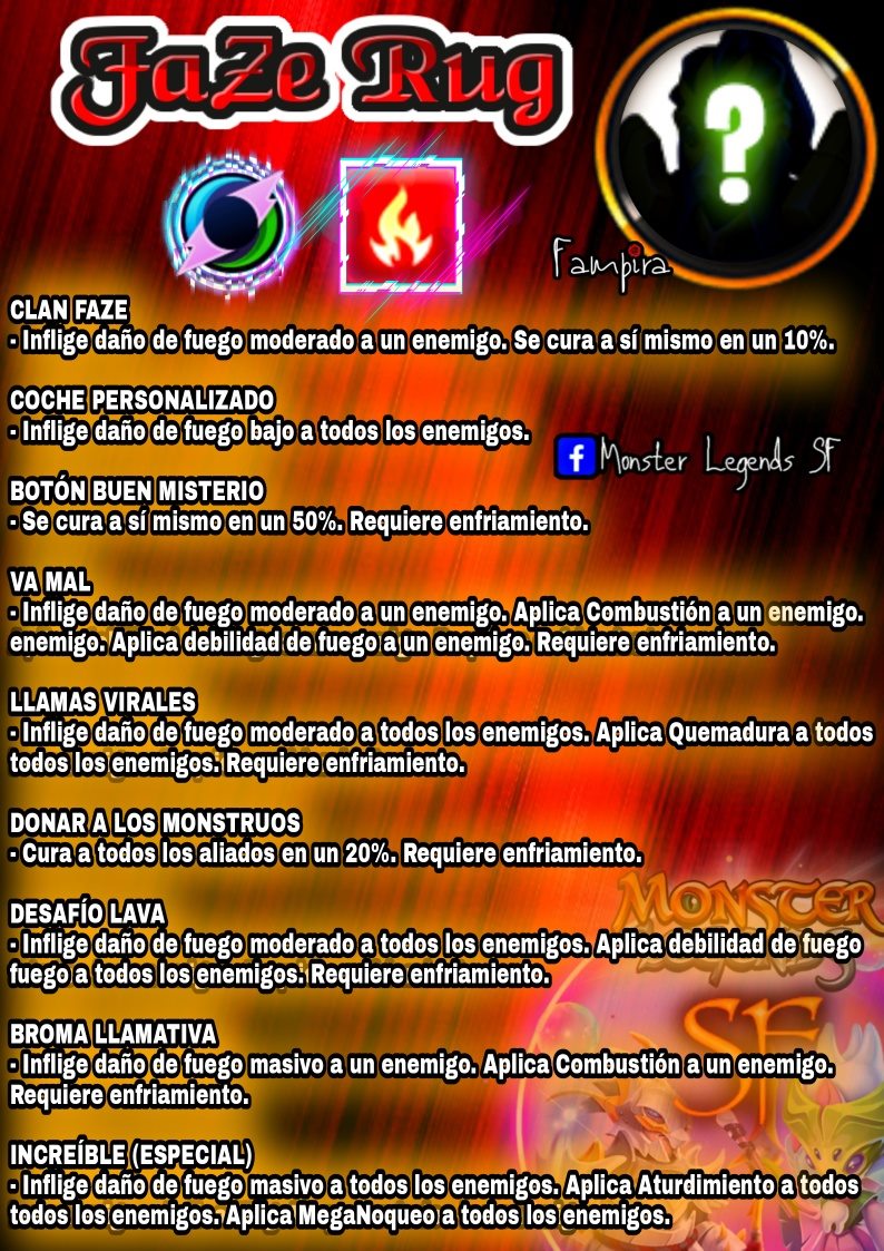 Monstruo youtubero 7u7r #FaZe Rug... - Monster legends SF
