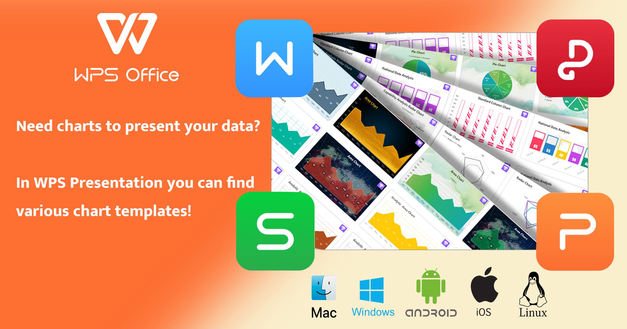 WPS Office - You need charts to present your data? In WPS... | Facebook