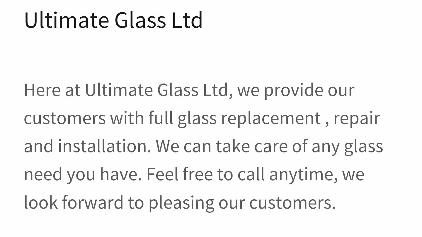 Ultimate Glass www.ultimateglass.co | Maple Ridge BC