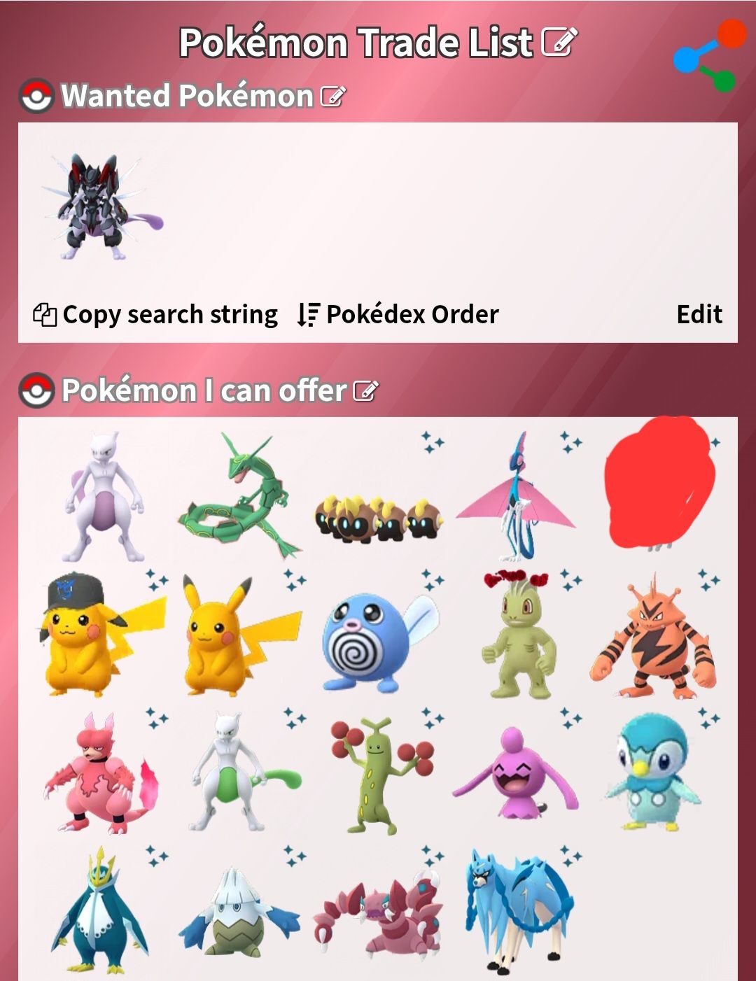Can't fly,can2for1 Pokémon Trade List Wanted Pokémon 白 Copy