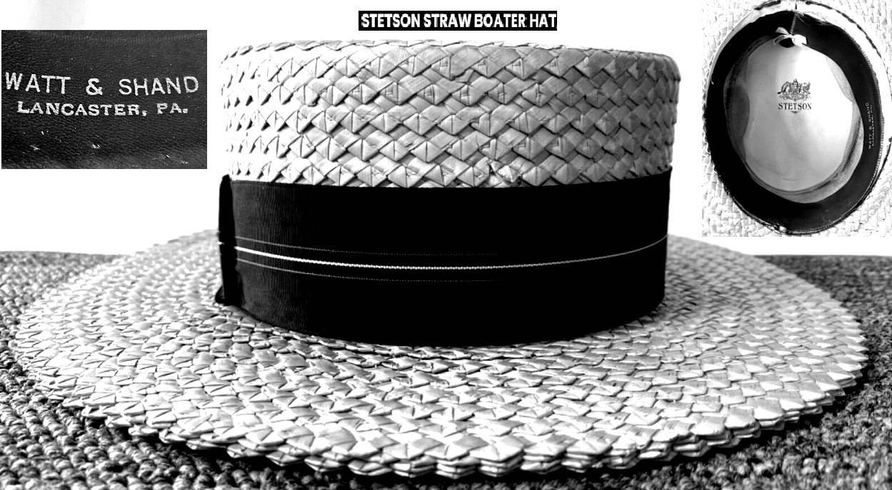 Vintage Stetson straw boater hat from Watt & Shand Dept. Store in