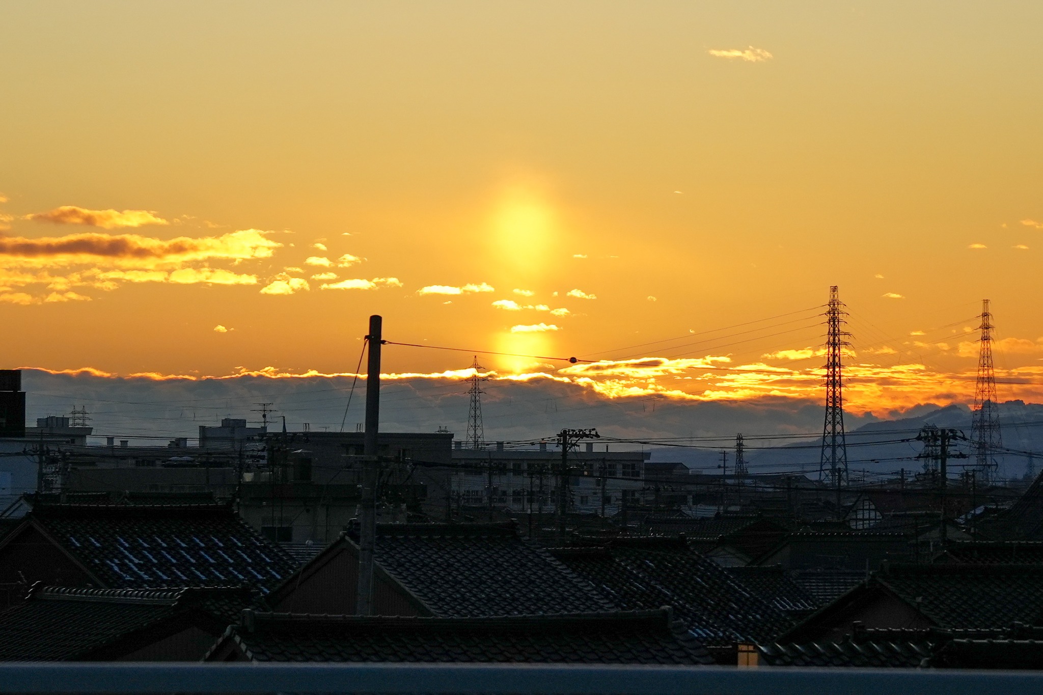 太陽が2個？ 射水市 2025.01.04 夕焼けの剱岳を撮ろうと出掛けたの 