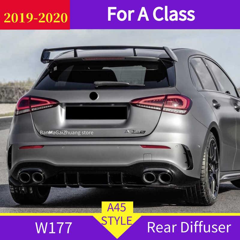 Gloss Black Rear Canards Fins For Mercedes A-Class W177 AMG A45/A45s (2019+)