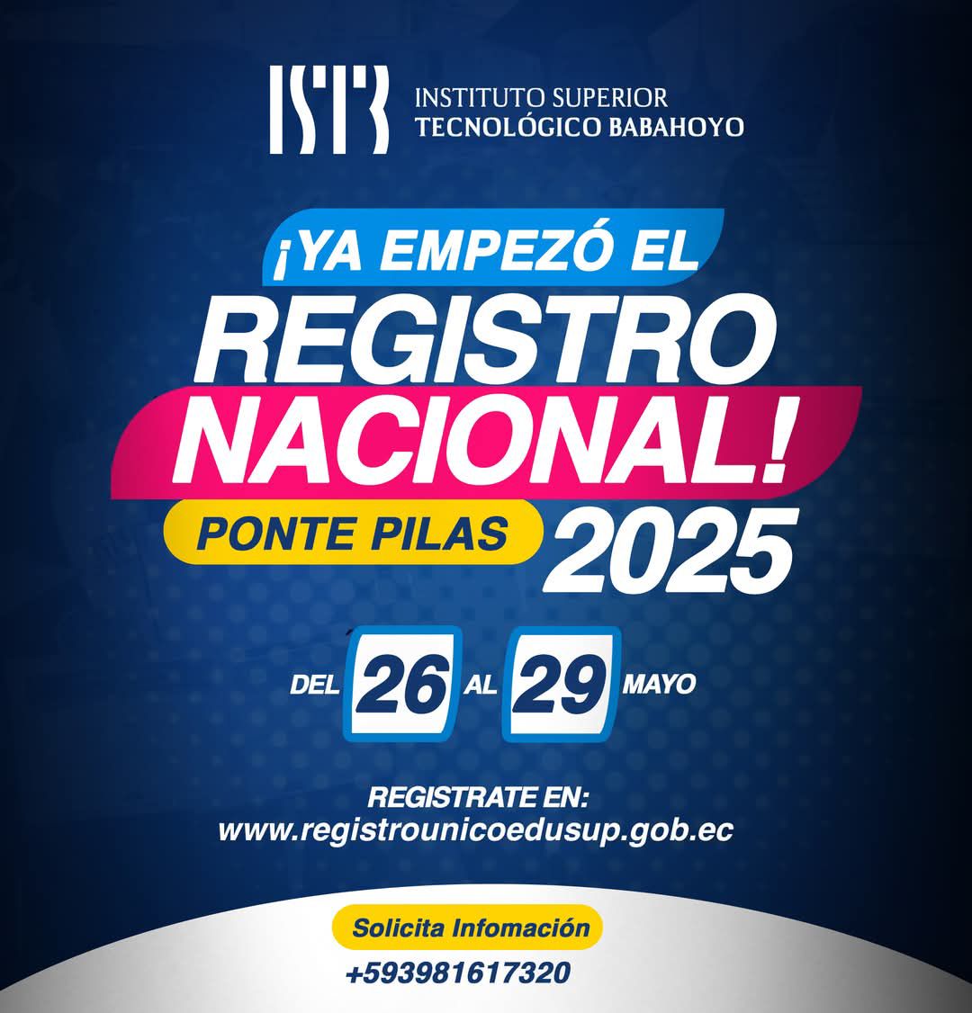 Istb Babahoyo - 🎓 ¡YA EMPEZÓ EL REGISTRO NACIONAL PONTE... | Facebook