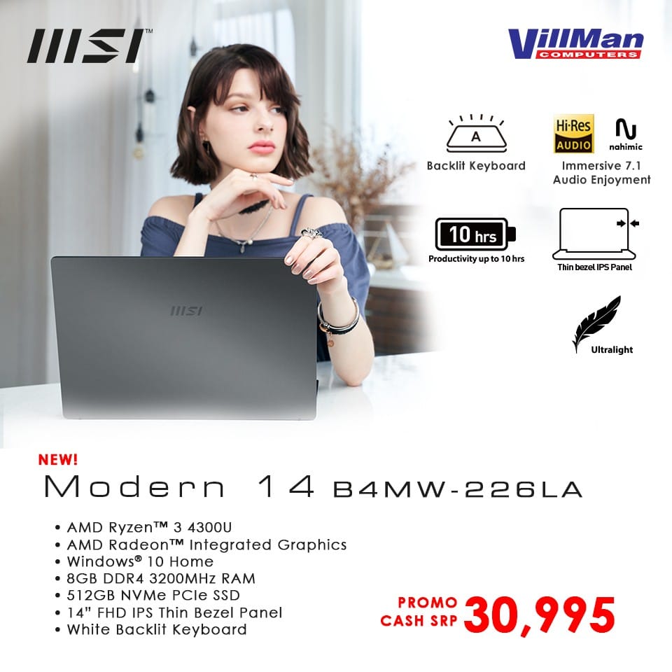 VillMan - Your on-the-go laptop.💻 The MSI Modern 14... | Facebook