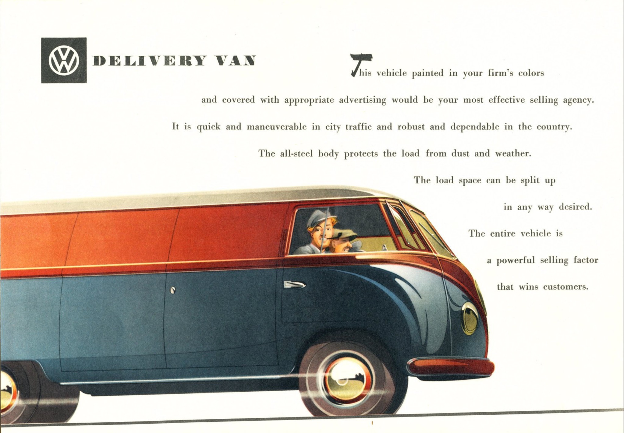 The 1953-1954 VW Type2 Transporter sales Brochure in English text