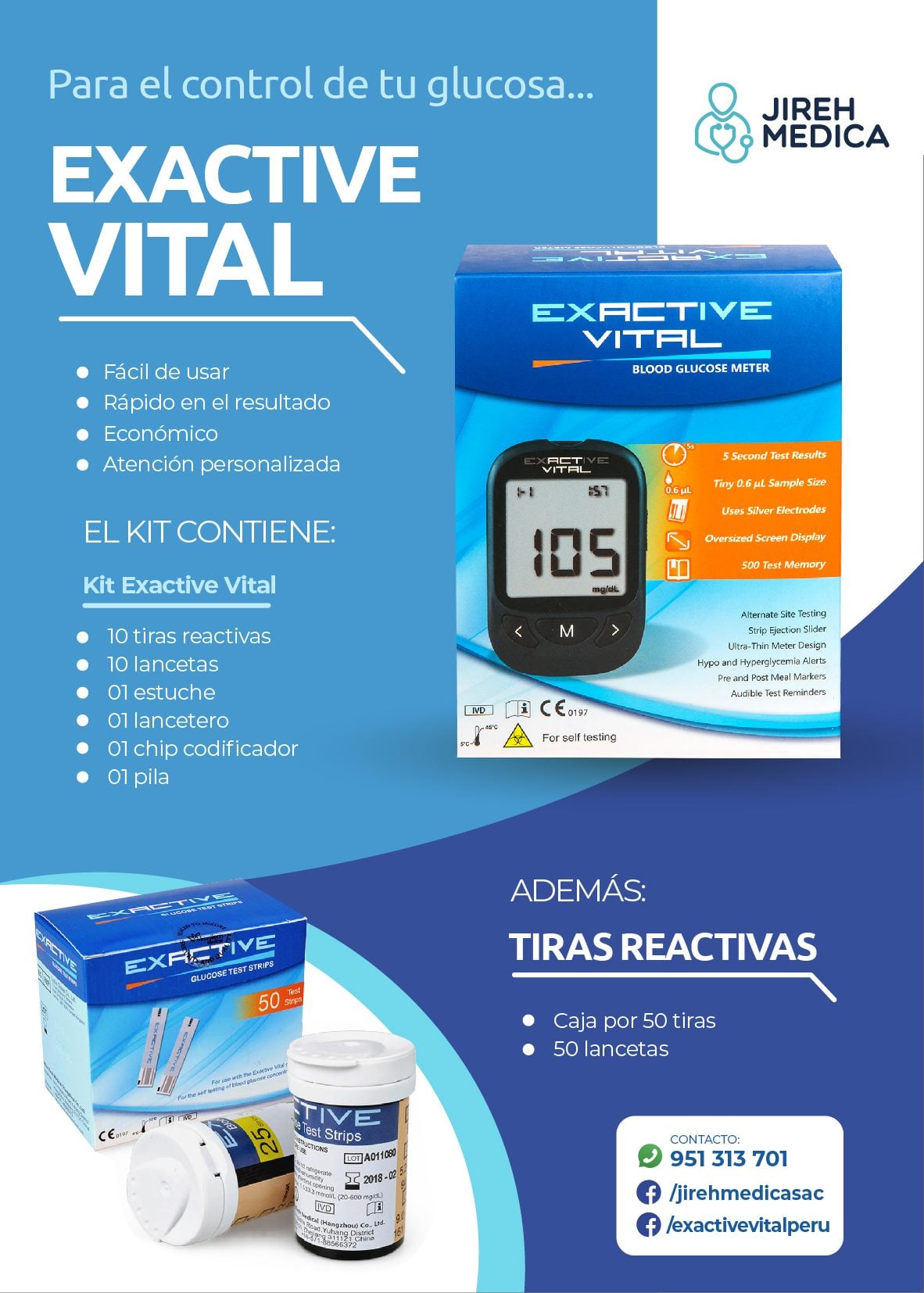 🔷 #GLUCOMETRO DIGITAL EXACTIVE... - Exactive Vital - Peru
