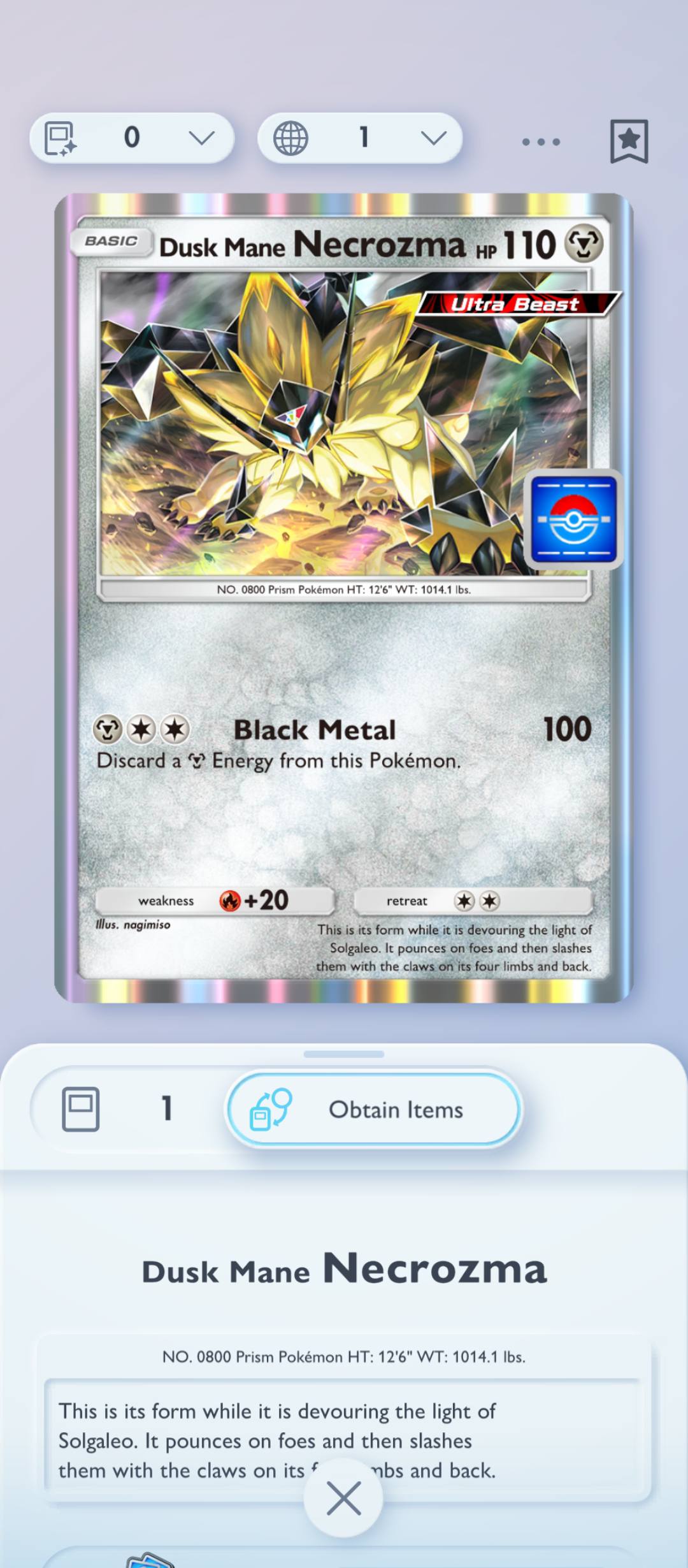 pokemon card dusk mane necrozma Graded: GX 90/156 Ultra Prism (2018) Holo CGC 10 SM Ultra Prism Holofoil — buy this pokémon card at Poké Jeux. Are Pokemon TCG pull rates