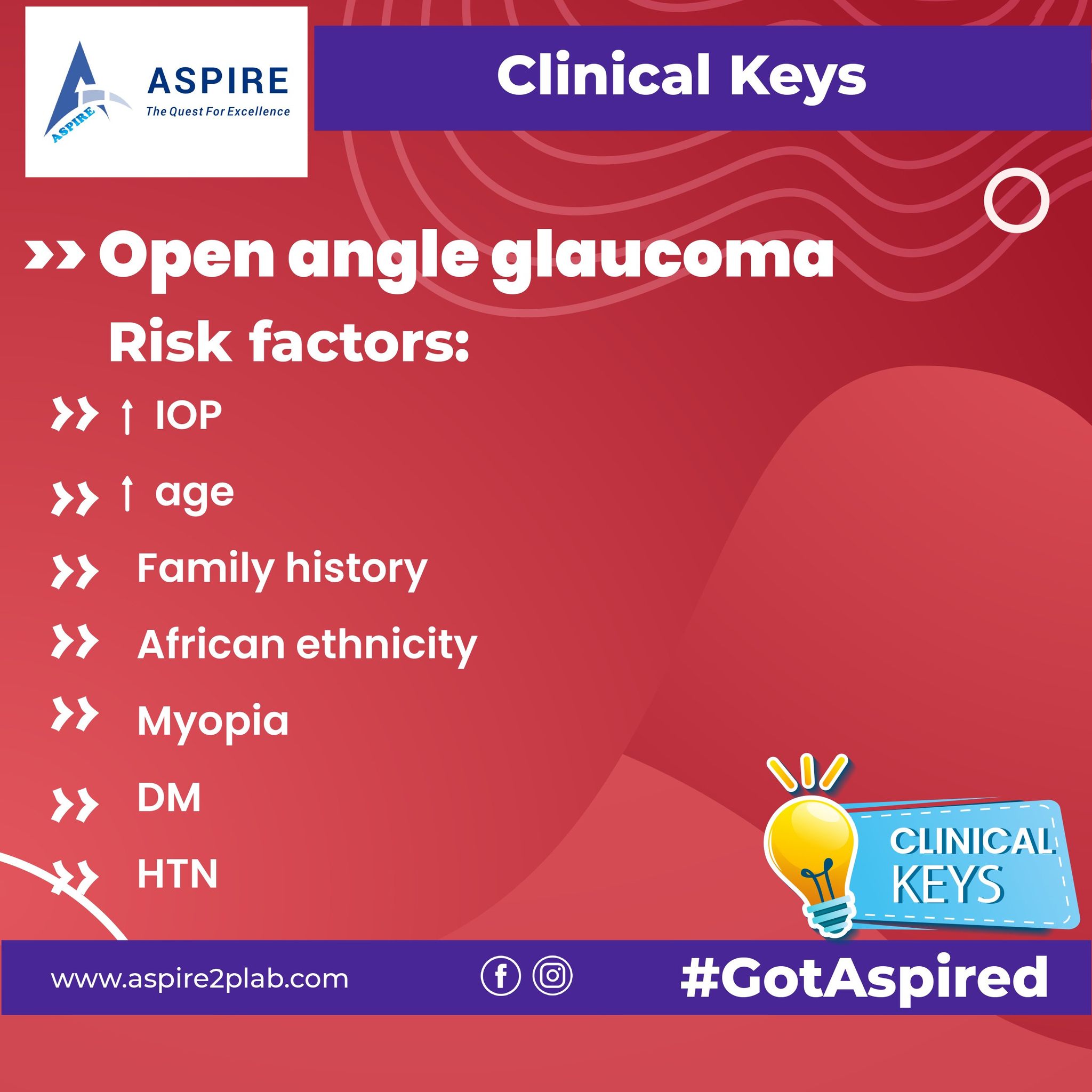 >> Open angle glaucoma Risk factors: -... - Aspire Education